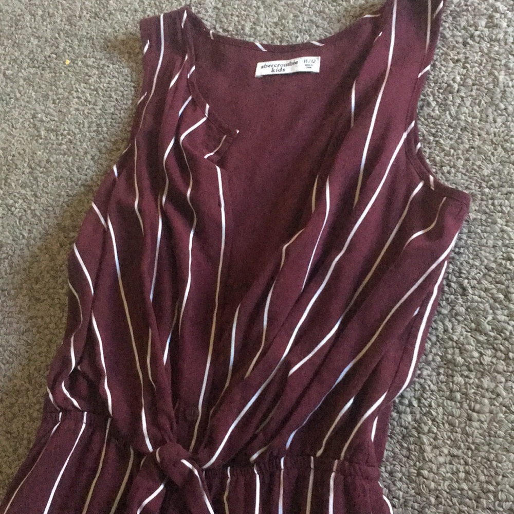White and Dark Violet Striped Jumpsuit - Picture 4 of 5